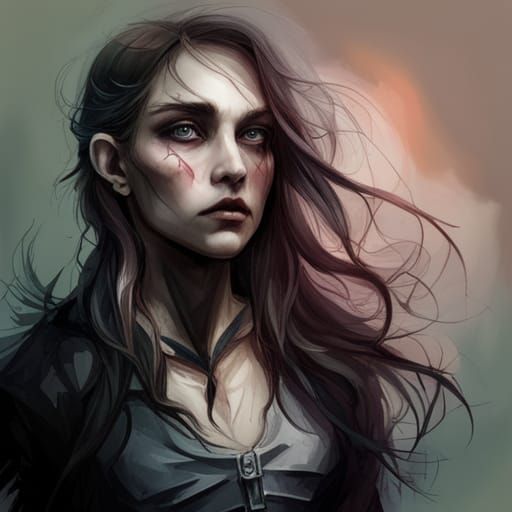 Ethereal Gothic Scene in a Romantic Style