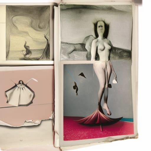 Dadaist Tintype Collage in Style of Surrealist Painting