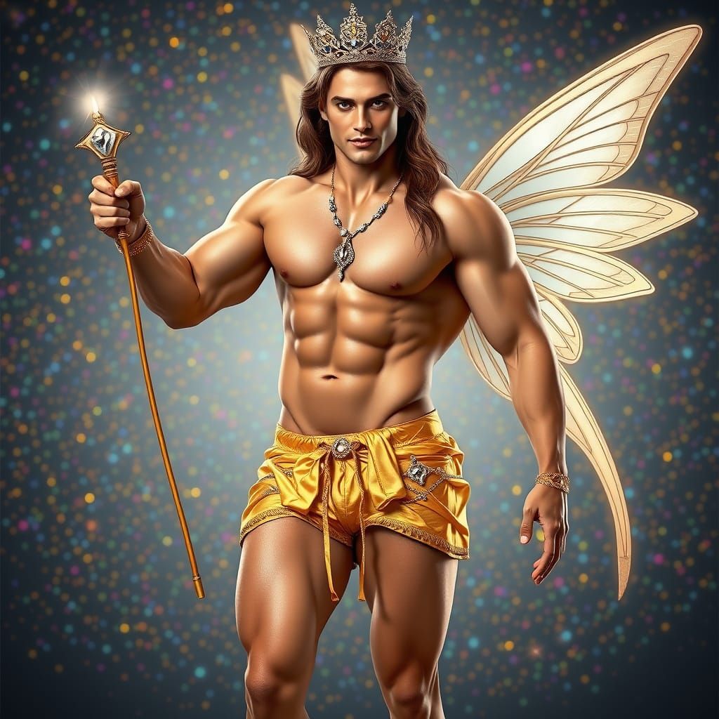 Whimsical Fairy King in Golden Silk