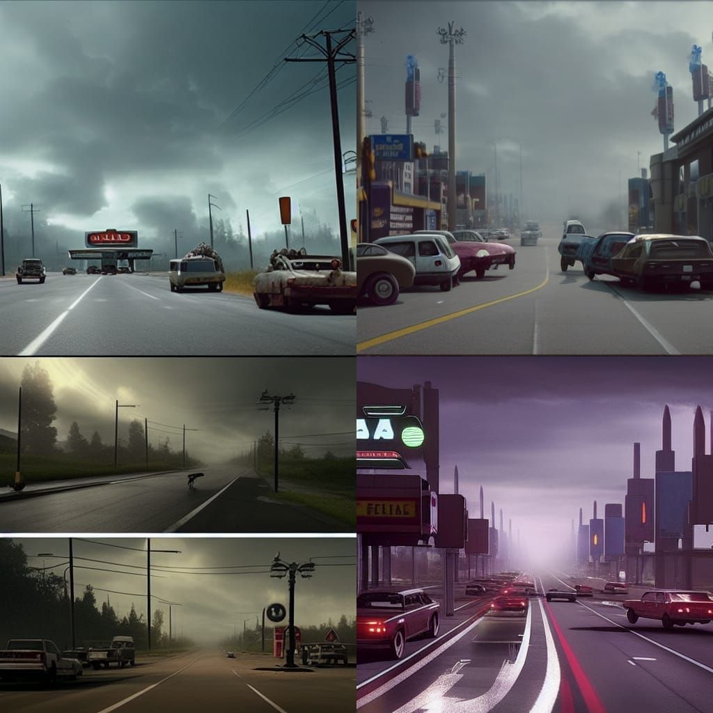 Endless Zombie Road: Gas Stations and Cars