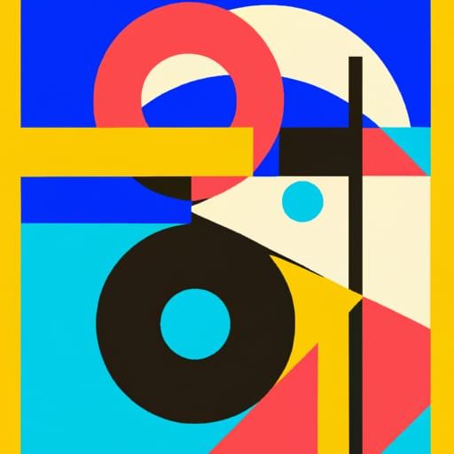 Geometric Pop Art Screen Print in Triadic Colors