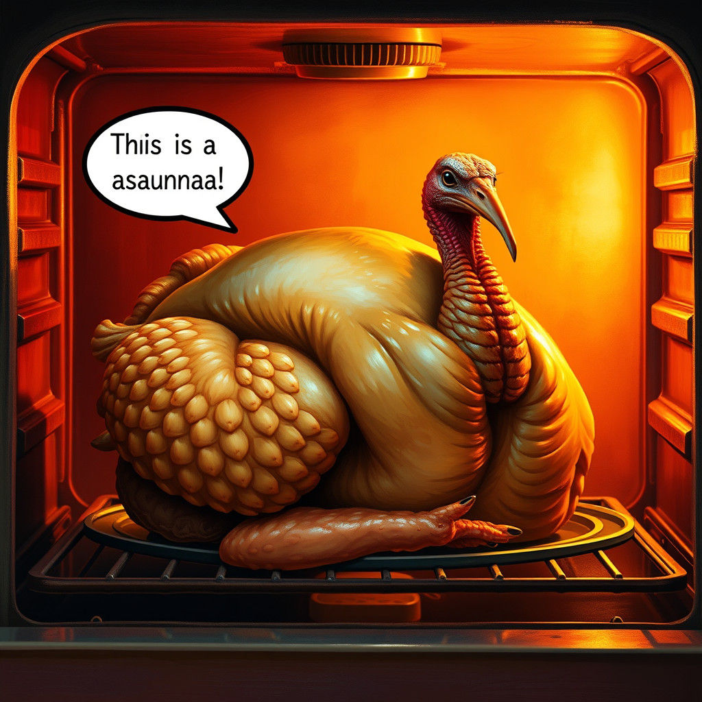 Thanksgiving Turkey Enjoys Oven Sauna in Dreamlike Style