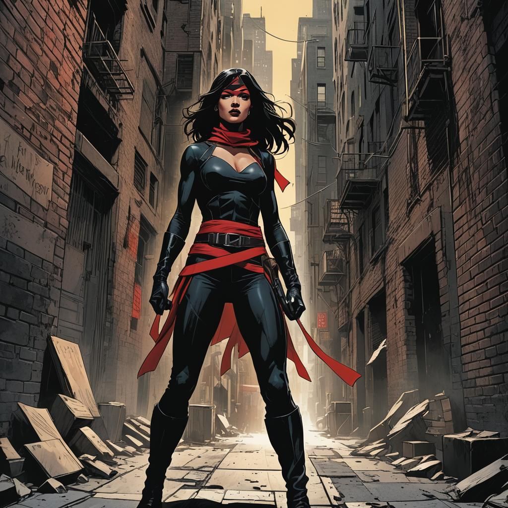 Daredevil & Elektra's Daughter: Comic Book Illustration