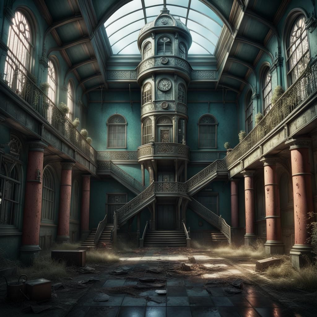 High-Tech Mental Asylum: Detailed Matte Painting