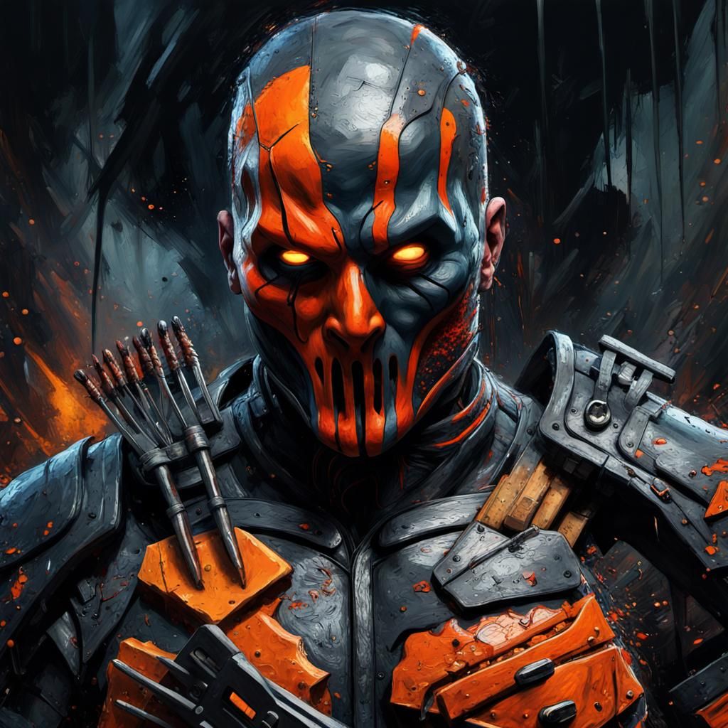 Grotesque Deathstroke Impressionist Masterpiece in Impasto S...