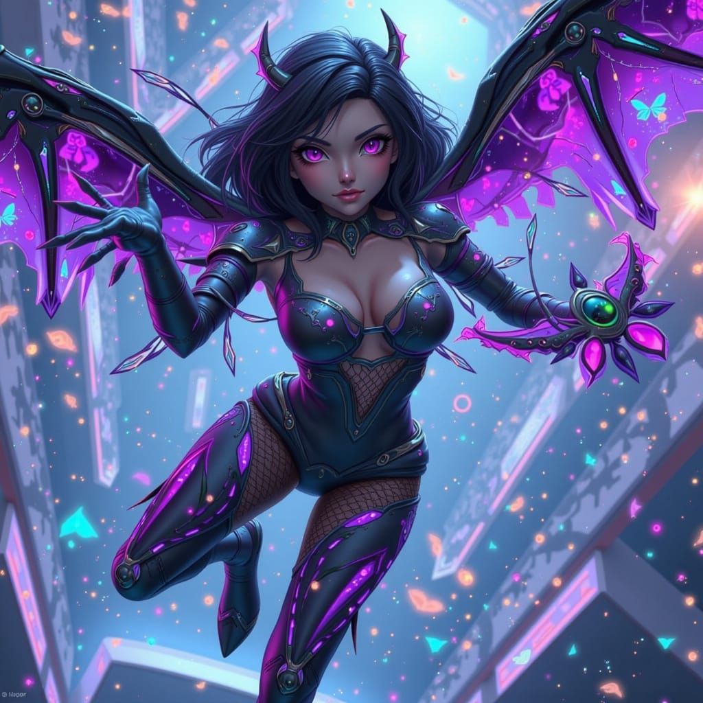 Tohsaka Rin in Glitch Art Digital Realm