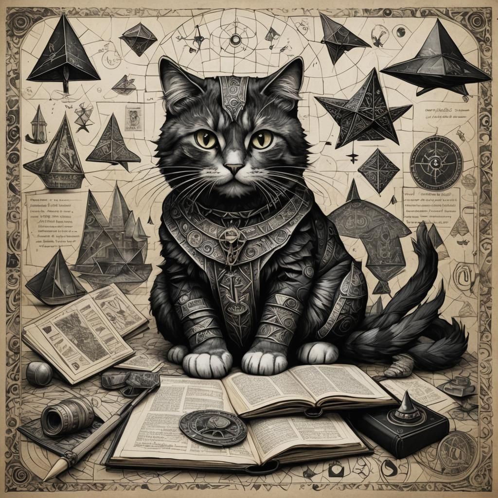 Ancient Wizard's Spellbook: Charcoal Sketch