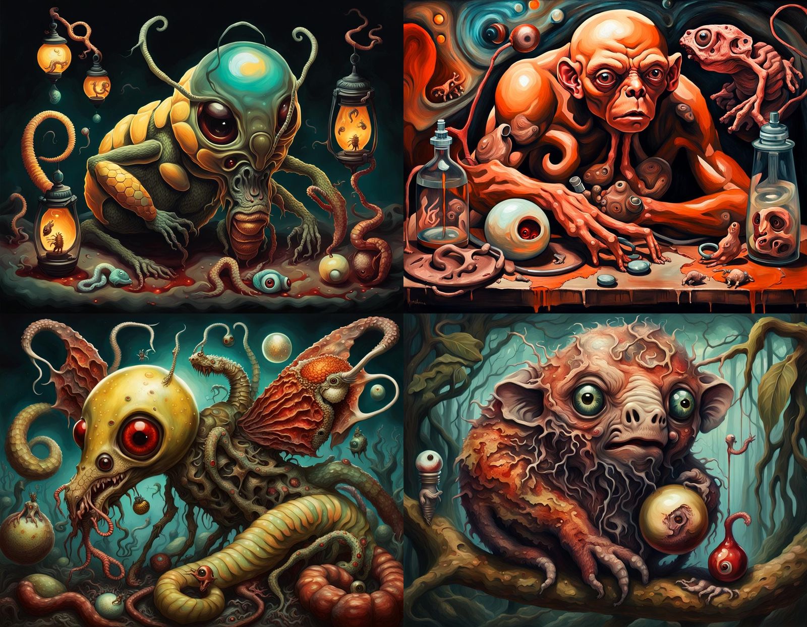 Surreal Homunculus Born from Vivisection of Internal Organs