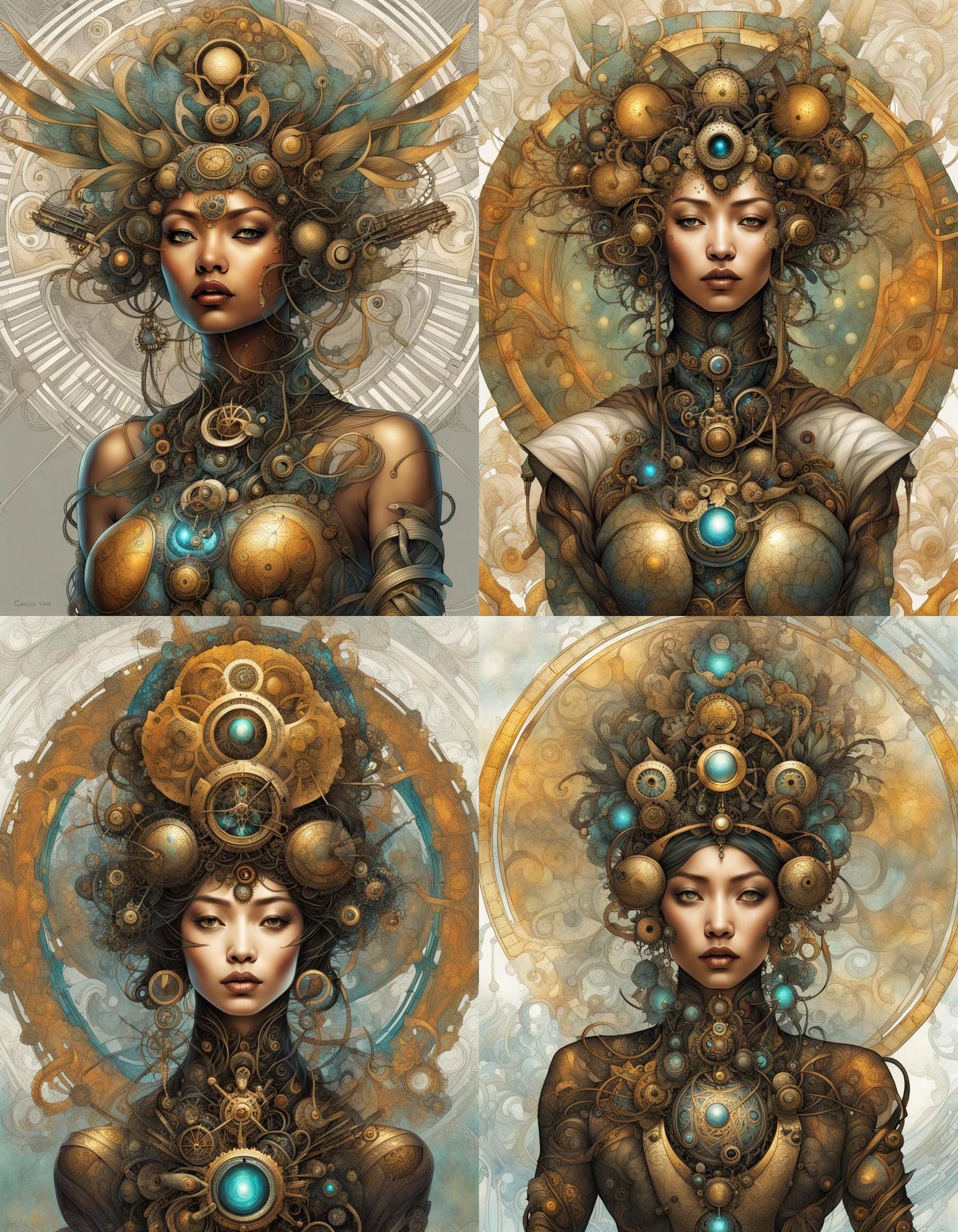 Javanese Steampunk Android Goddess of Dreams