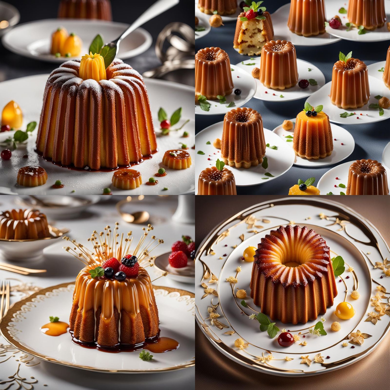 Molecular Gastronomy Canelé Bouchée: 8k Food Photography