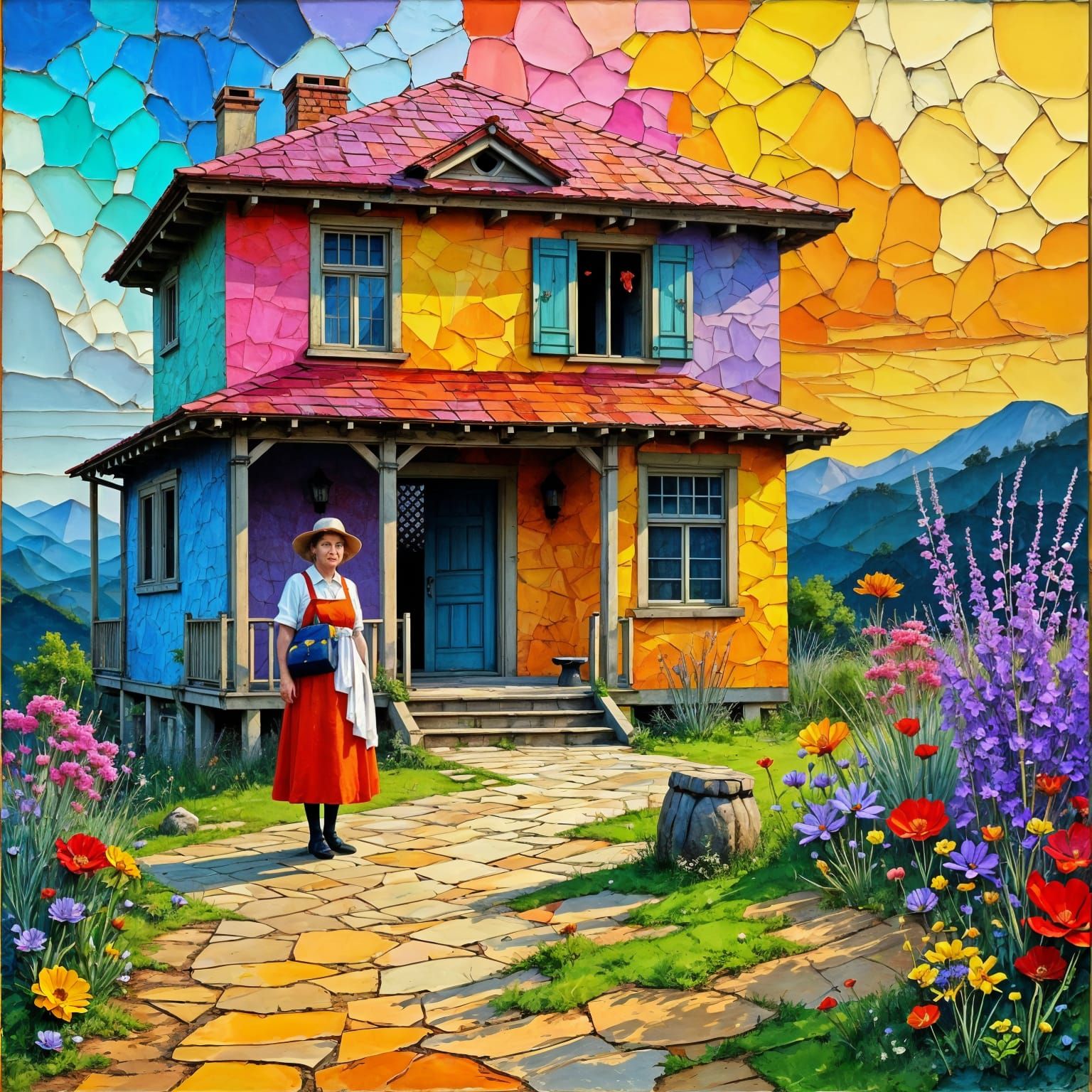 Gargantuan Shoebox House in Neo-Impressionist Style