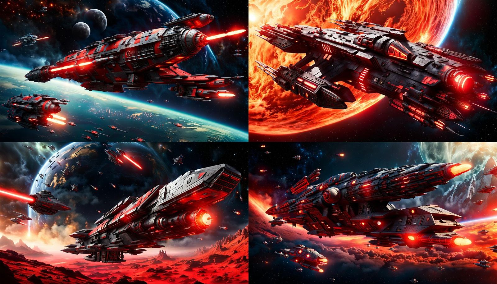 Firefly Class space ship, Chrome black red, space and a 
bat...