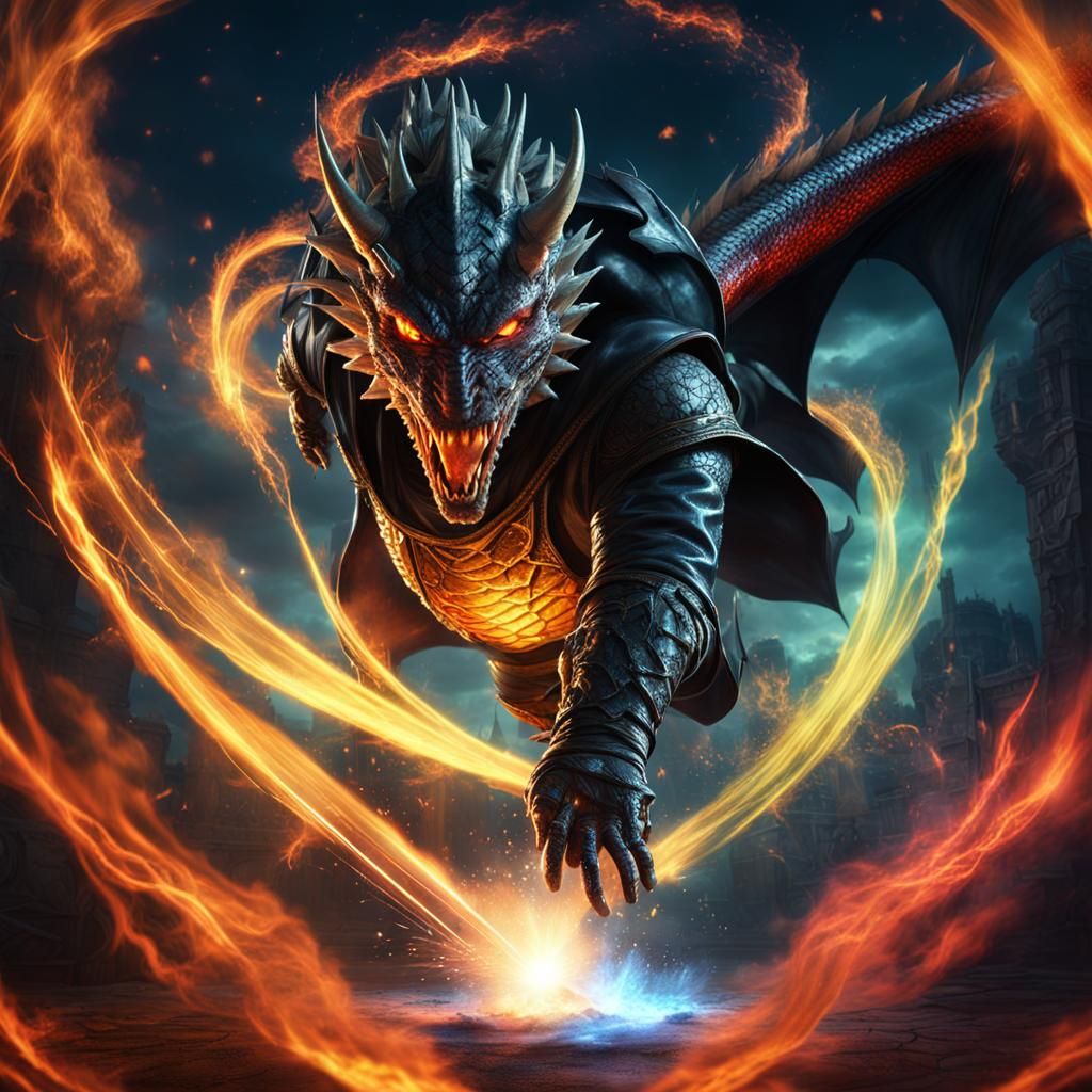 Young sorcerer summons a dragon