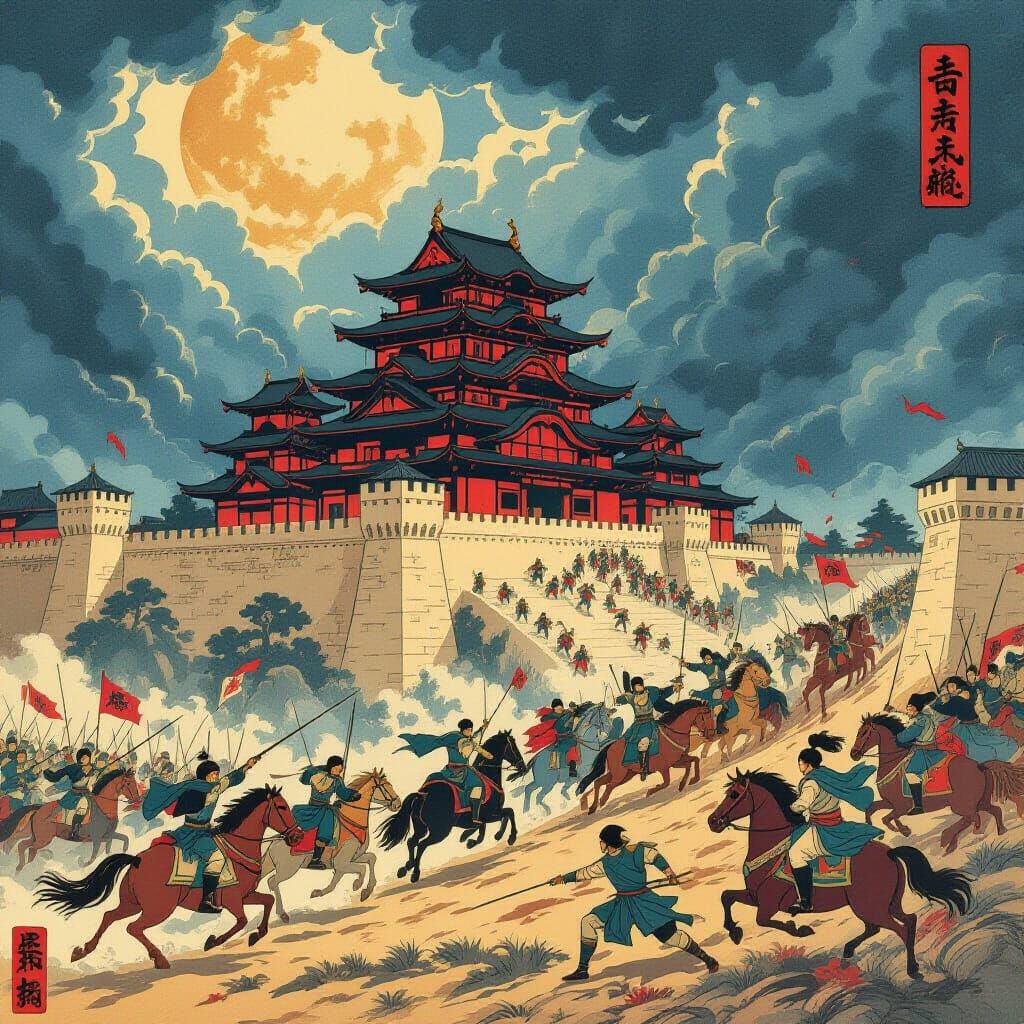 Ukiyo-e style The Lord of the Rings: The War of the Rohirrim...