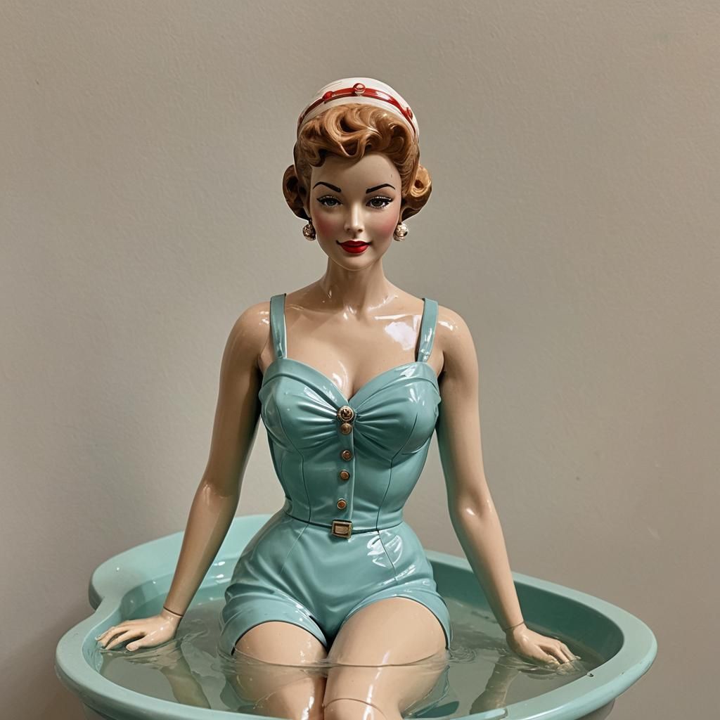 1960s Bathing Beauty: A Retro Masterpiece
