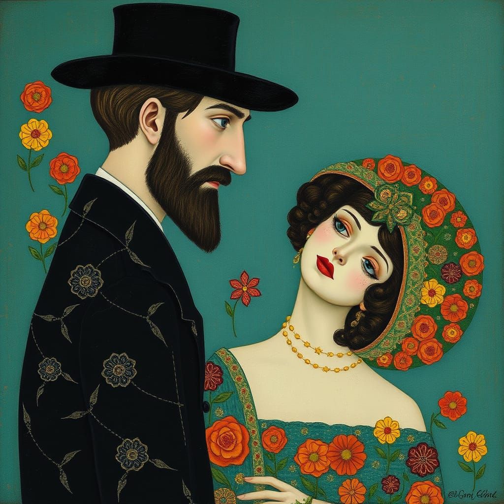 Vibrant Teal Landscape in Impressionist Style