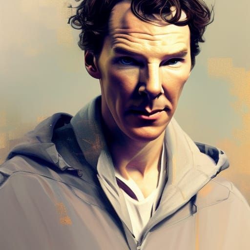 Benedict Cumberbatch Portrait in Oil Painting Style