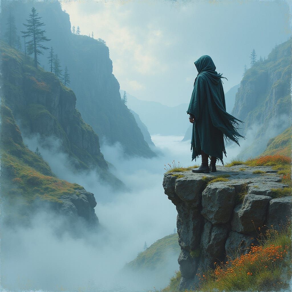 Surreal Dreamer Contemplates Mysterious Horizon