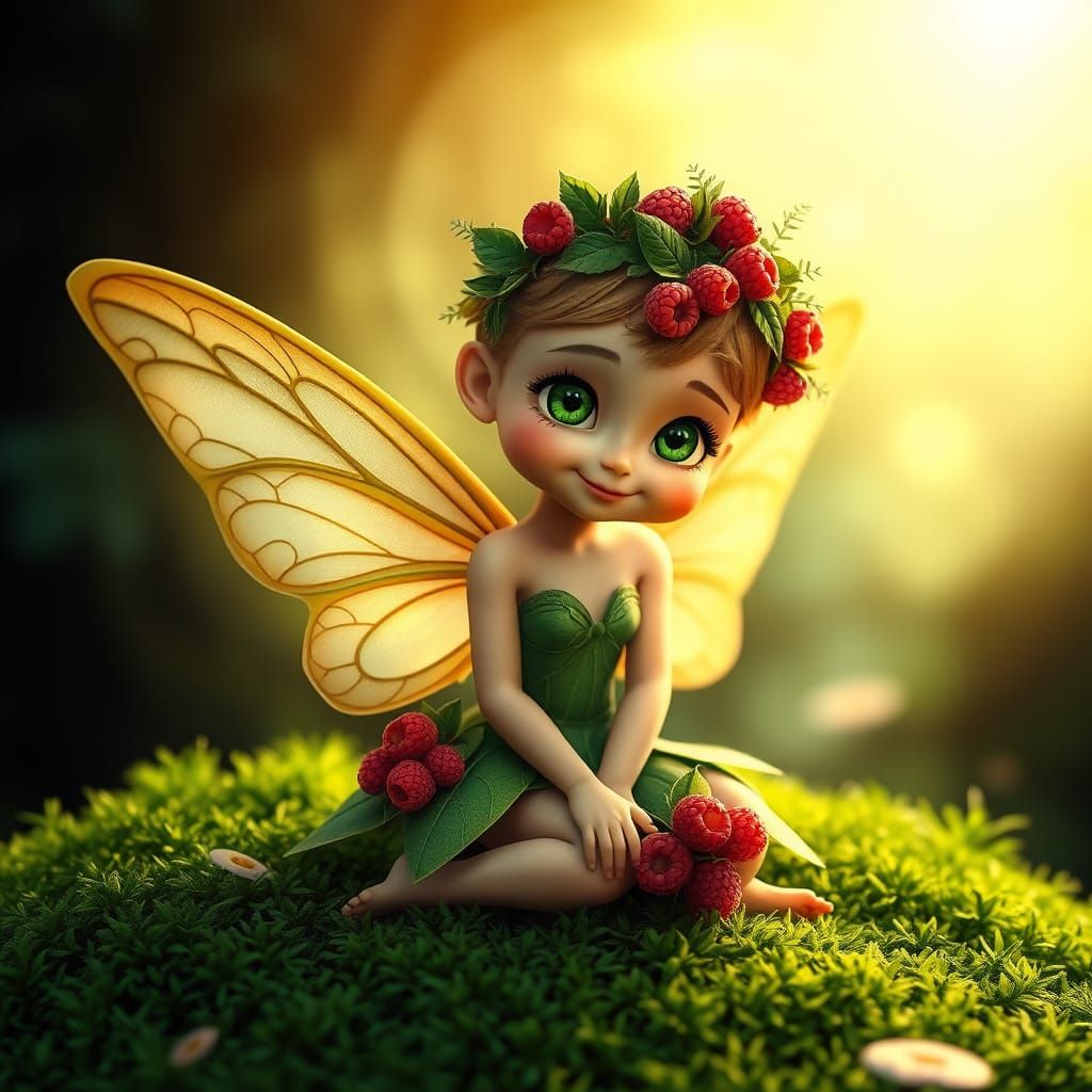 Whimsical Forest Fairy in Lush Mossy Glade