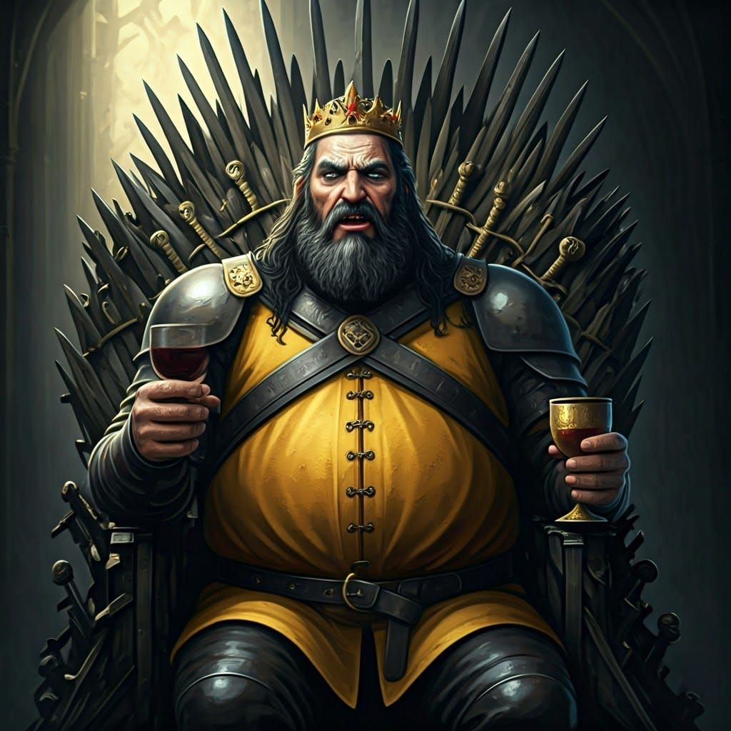 Fat King of the Iron Throne in Drunken Dispute