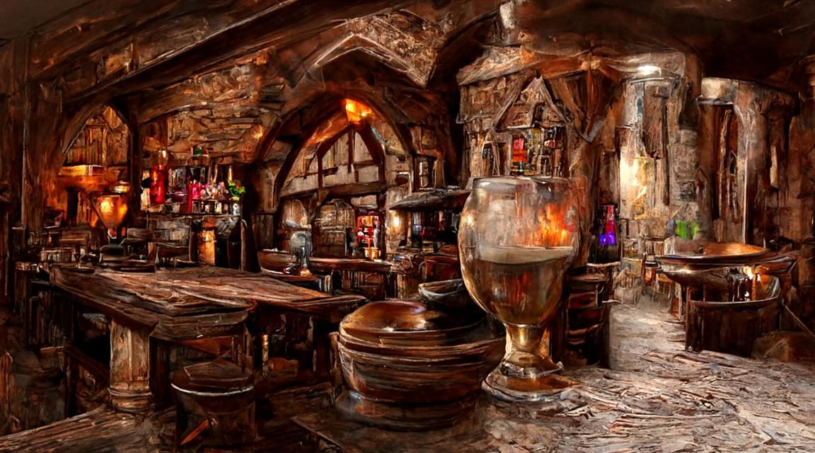 Hyperdetailed Medieval Tavern Bar in Photorealistic 8k