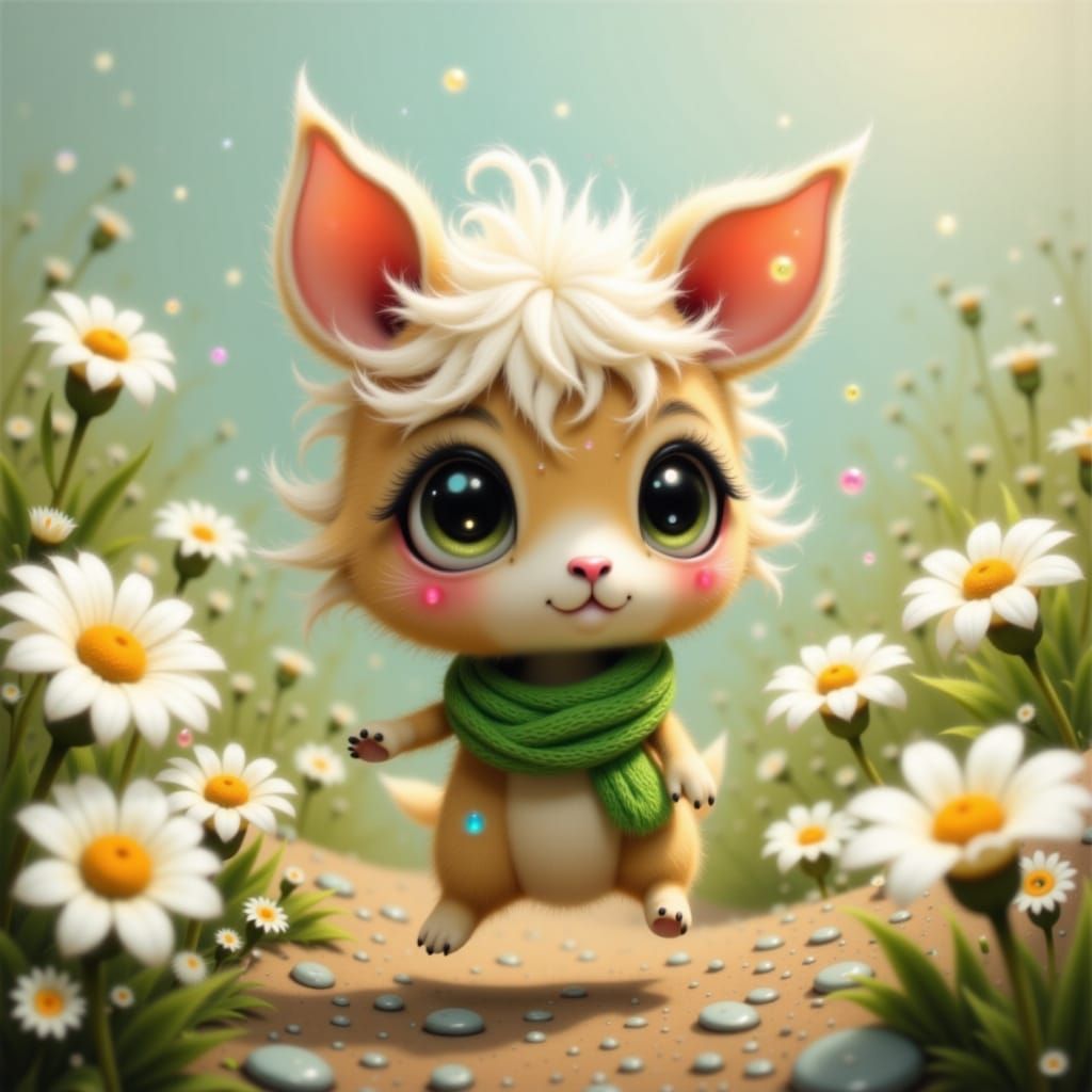 Whimsical Mr. Tiny Hooves in a Storybook Scene