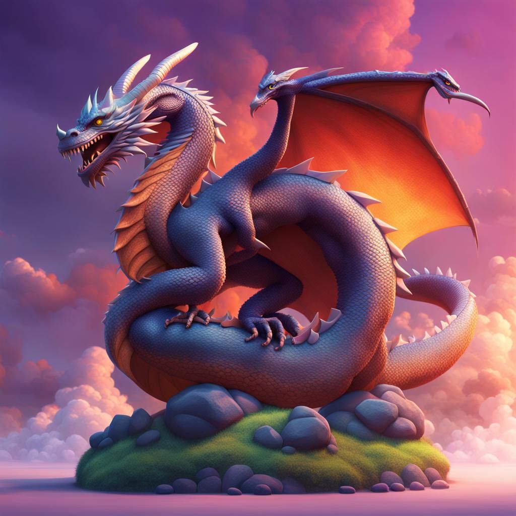 Dragon God Concept Art in 3D Digital Style