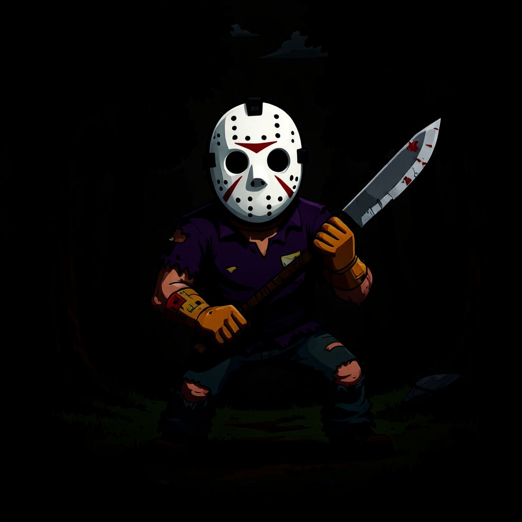Cartoon Jason Voorhees Goes Camping