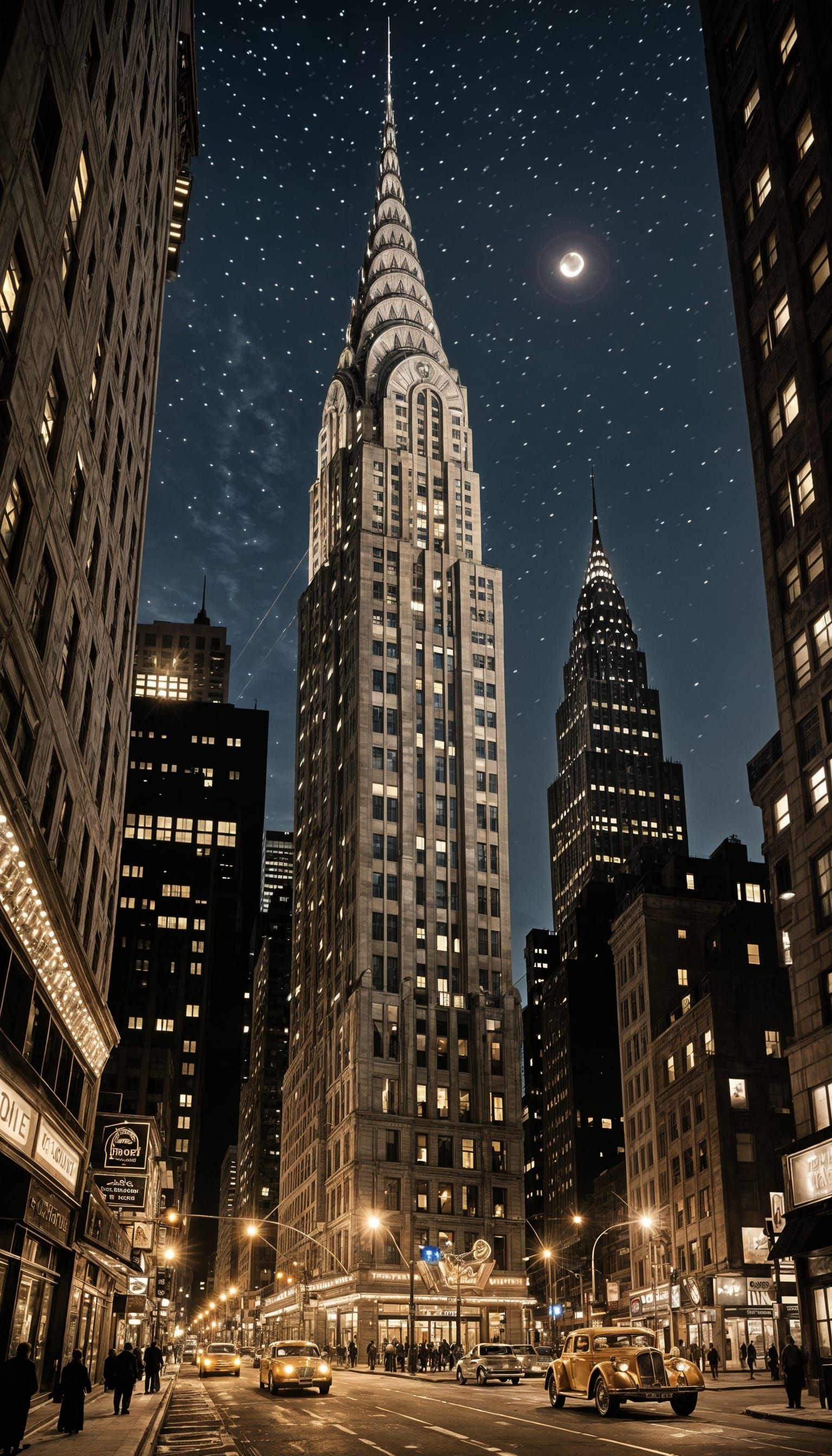Chrysler Building at Night: 1930s Art Deco