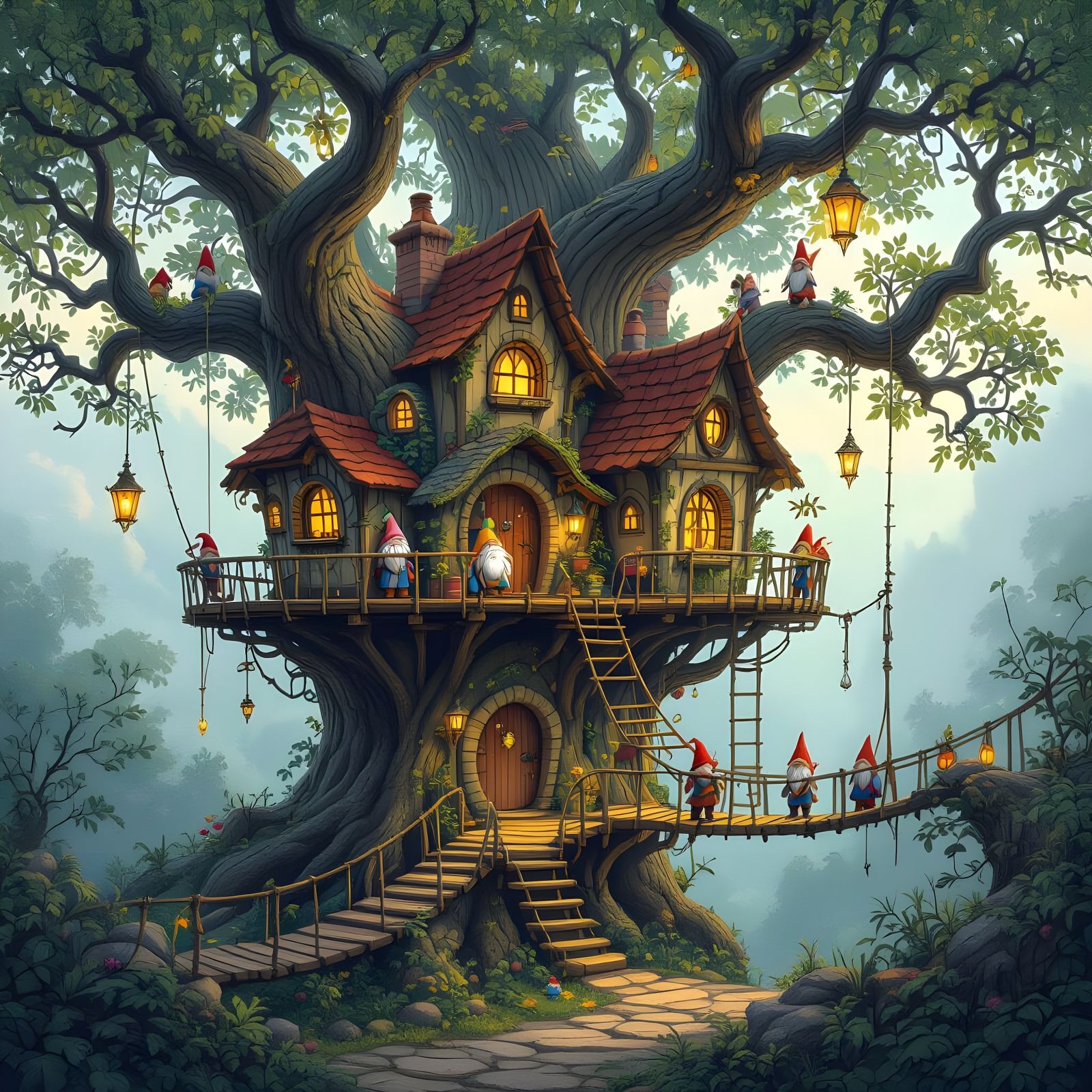 Enchanted Treehouse Village Concept Art