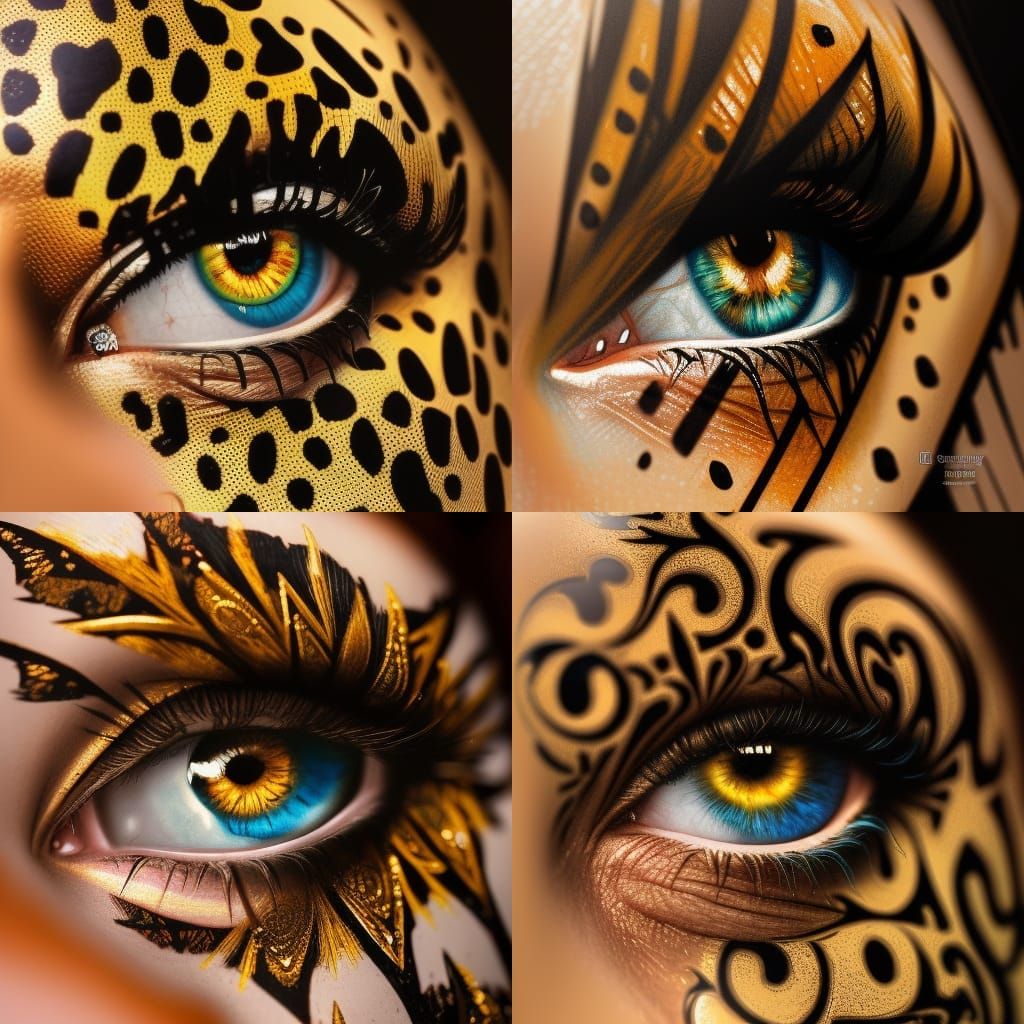Hyperrealistic Woman's Eye in Noir Coloration