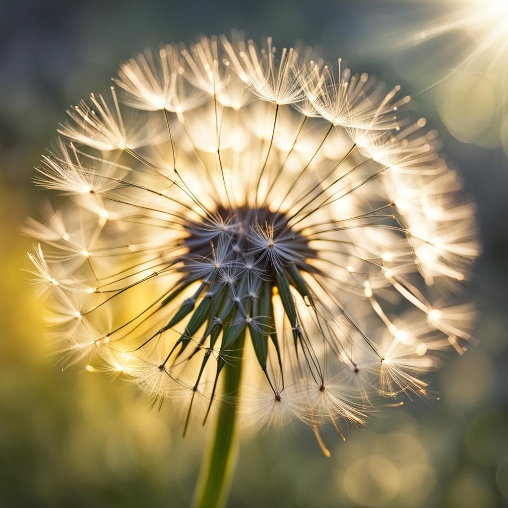 Dandelion Seed Head on Meadow. AI image prompt for Stable Di...
