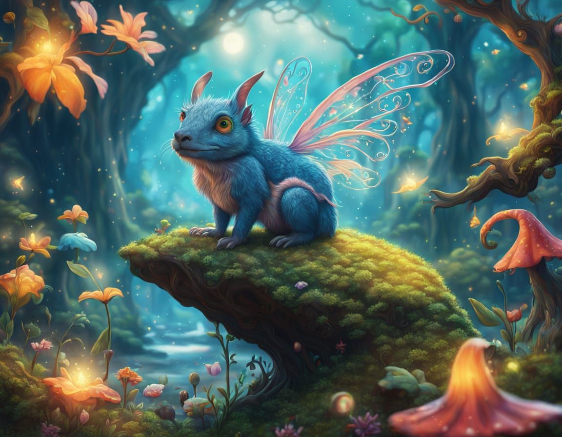 Whimsical Fairytale Scene in Hyperrealistic Splash Art Style