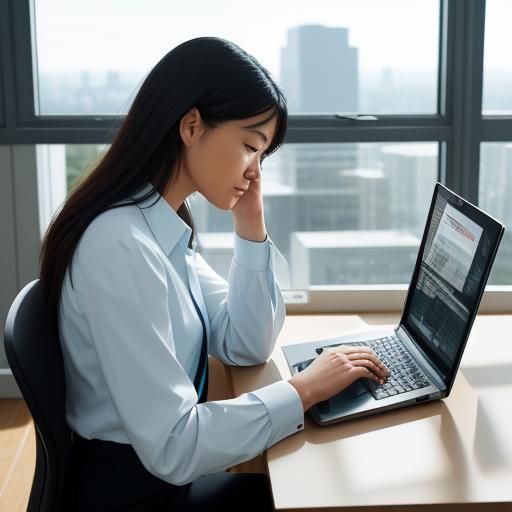 Woman Working in Modern Office with Natural Lighting
