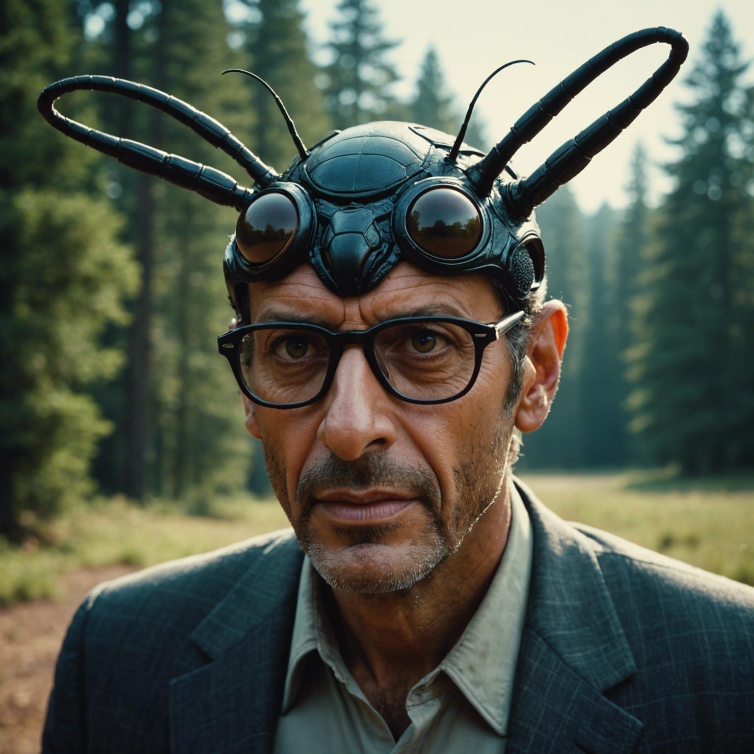 Dramatic Film Still: Man's Transformation into a Fly