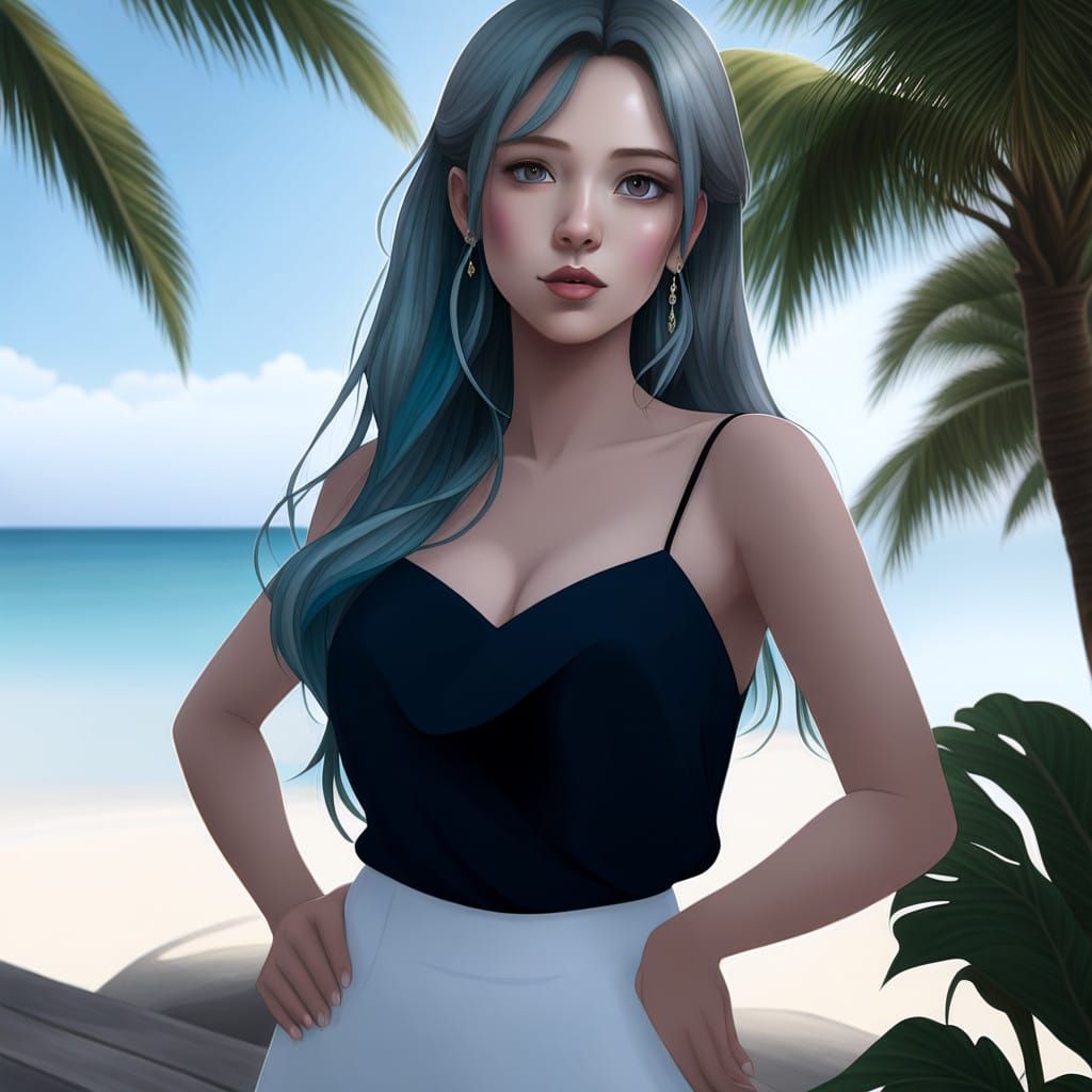 Anime-Inspired Summer Goddess with Mystical Aura