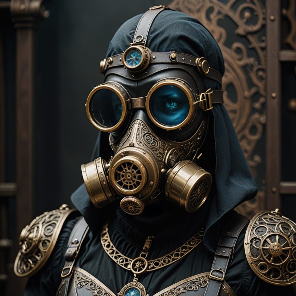 Steampunk Plague Doctor in Victorian-Era Attire