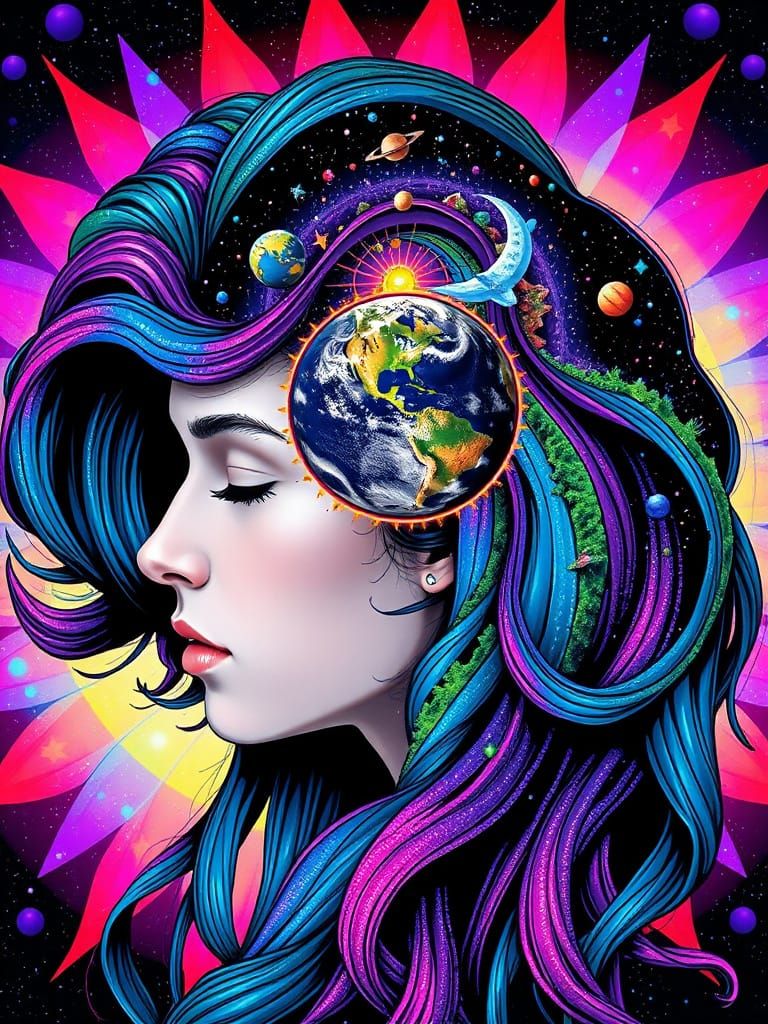 Ethereal Goddess of Interconnected Cosmos