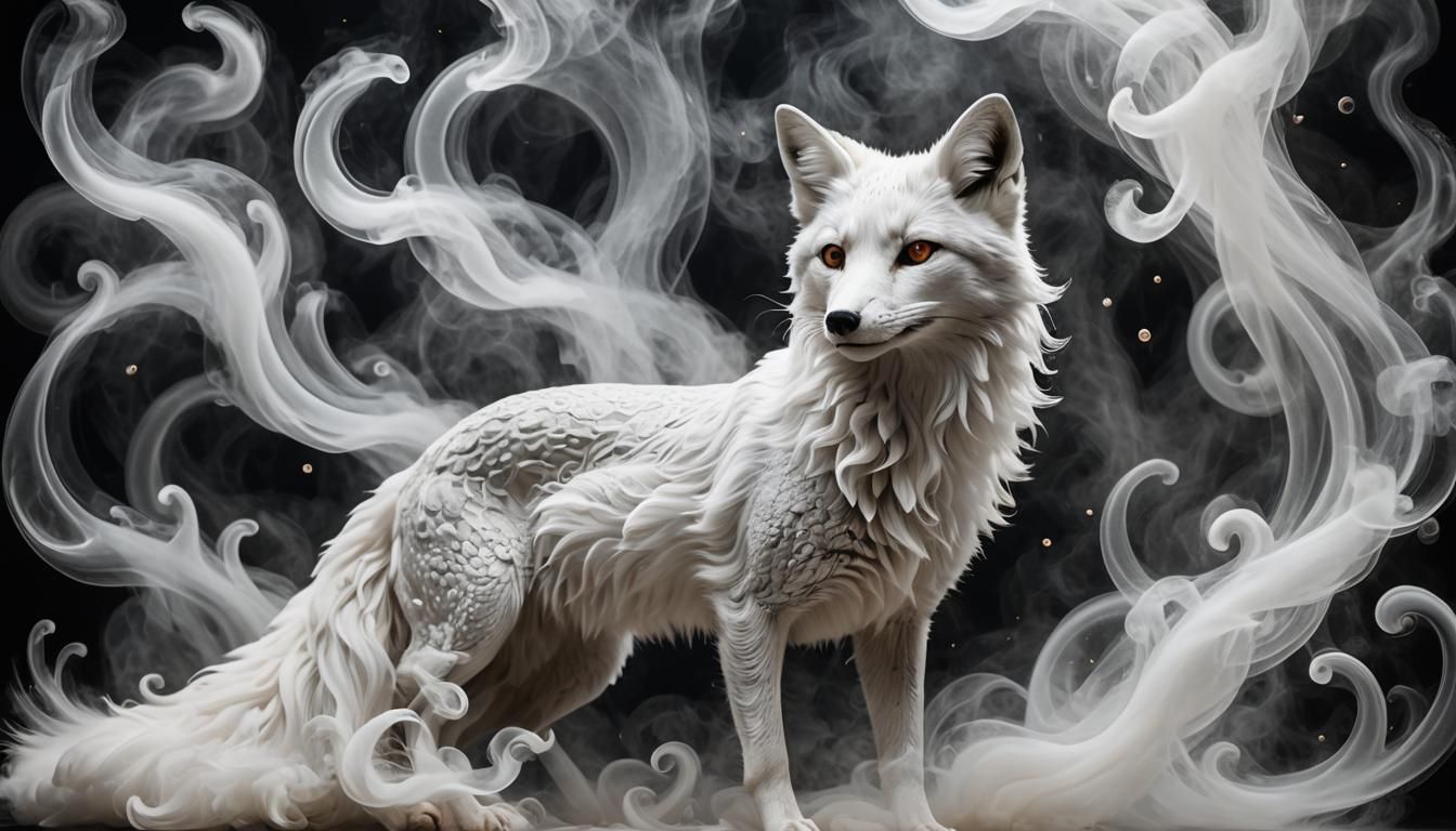 Ethereal Smoke Fox in Supernatural Art Style