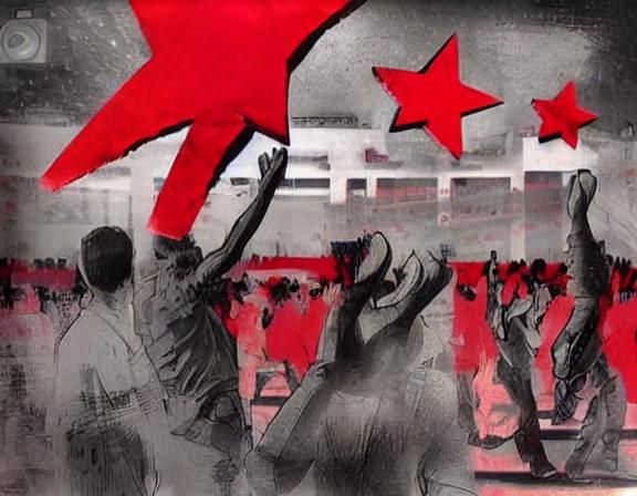 Conceptual Art: Communist Revolution with Red Stars
