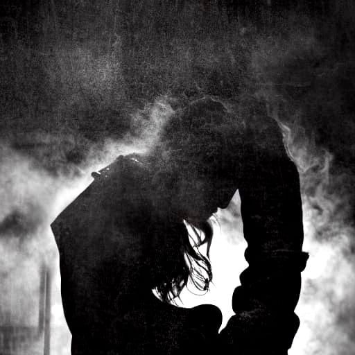 Film Noir Goth Model Portrait in Urban Decay