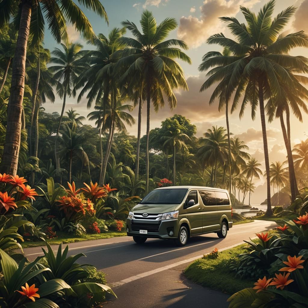 Toyota HiAce Premio in Tropical Fantasy Art