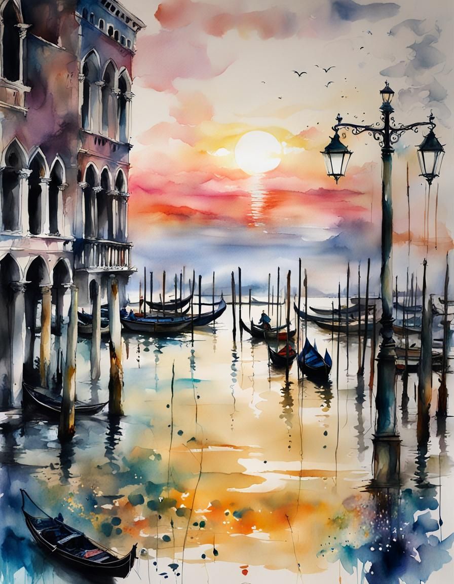 Venise, coucher de soleil