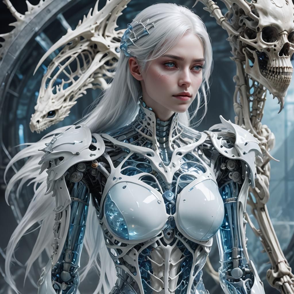 Portrait of a exoskeleton girl