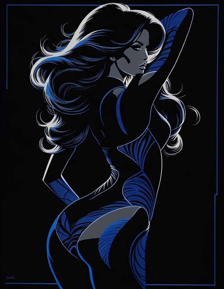 Raquel Welch Stencil Art in Nagel Style