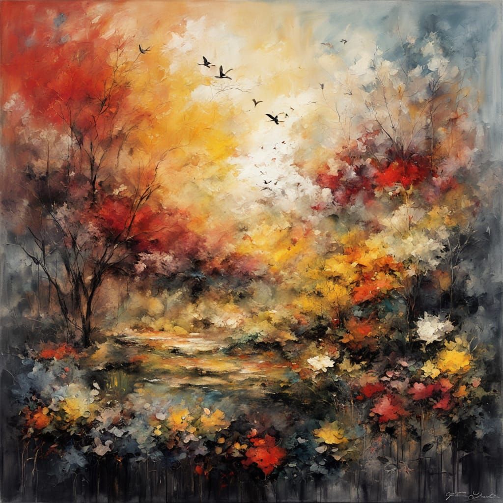 Expressionist Painting of Summer Echoes and Silences