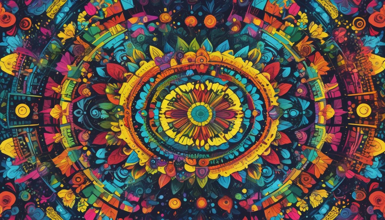 Bright Saturated Colors Mandala Portrait