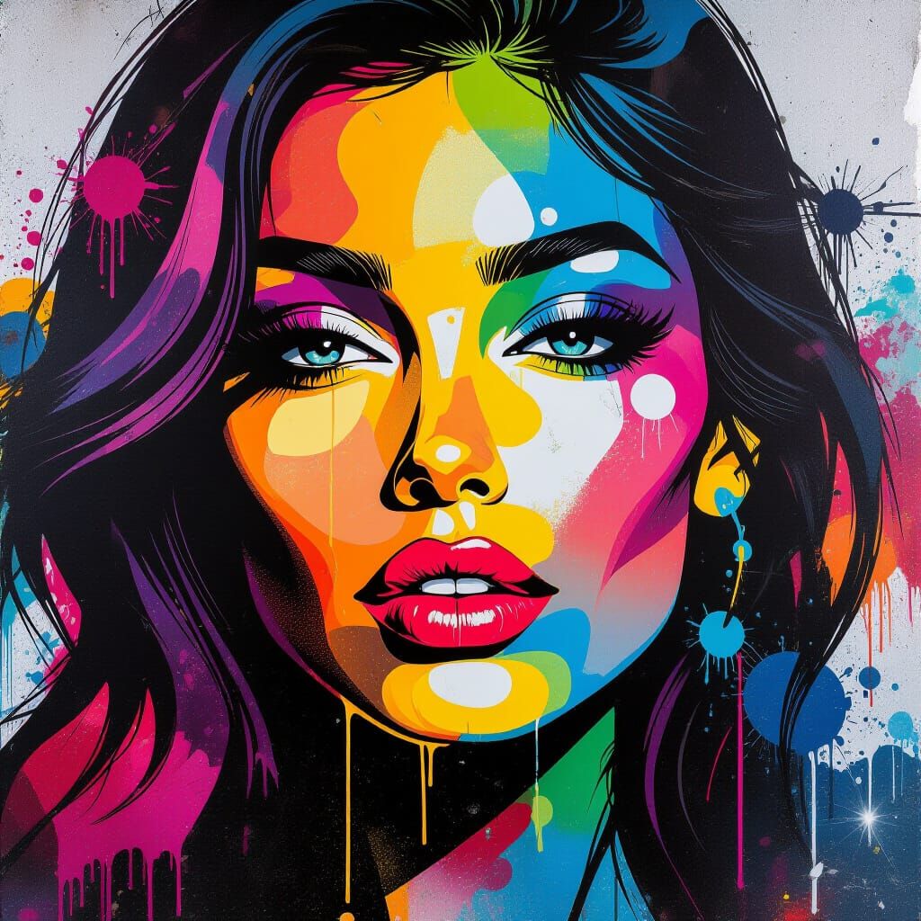 Vibrant Graffiti Art with Melting Colors