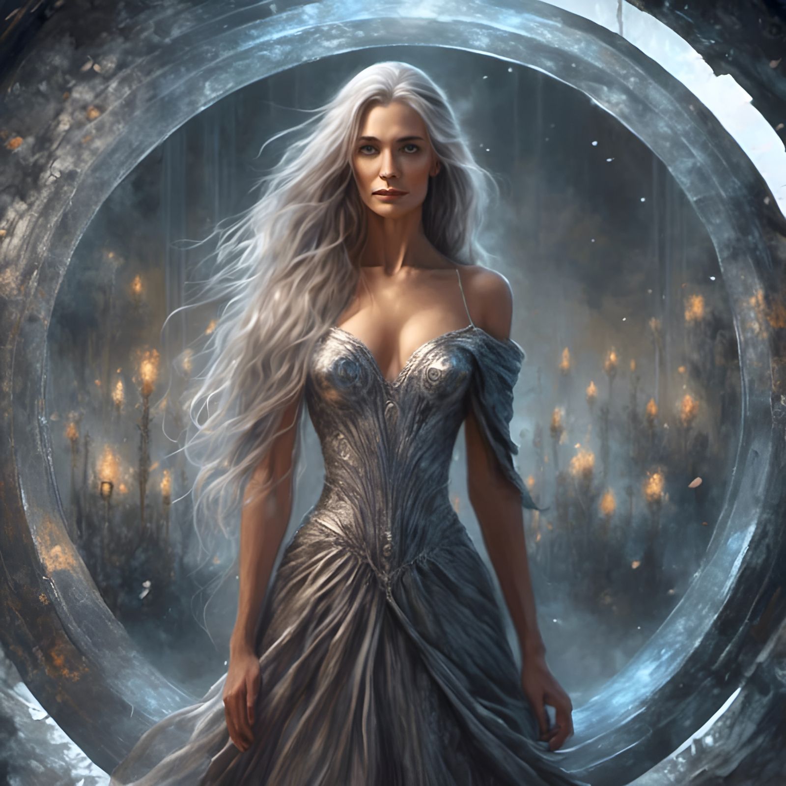 Portrait of a Couple Staring Through a Time Portal