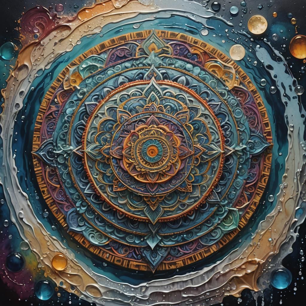 Mandala Full Moon Reflection: Hyperrealistic Concept Art